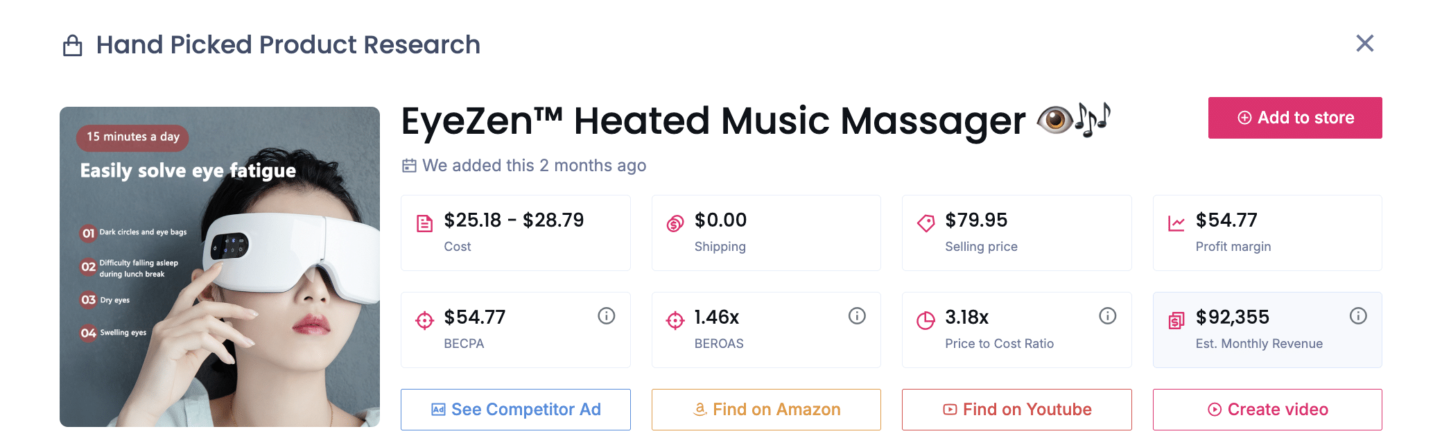 EyeZen Heated Music Massager